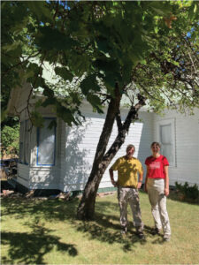 Painter Dave Marcin and his helper Kailee pressure washed and painted the Slagle House